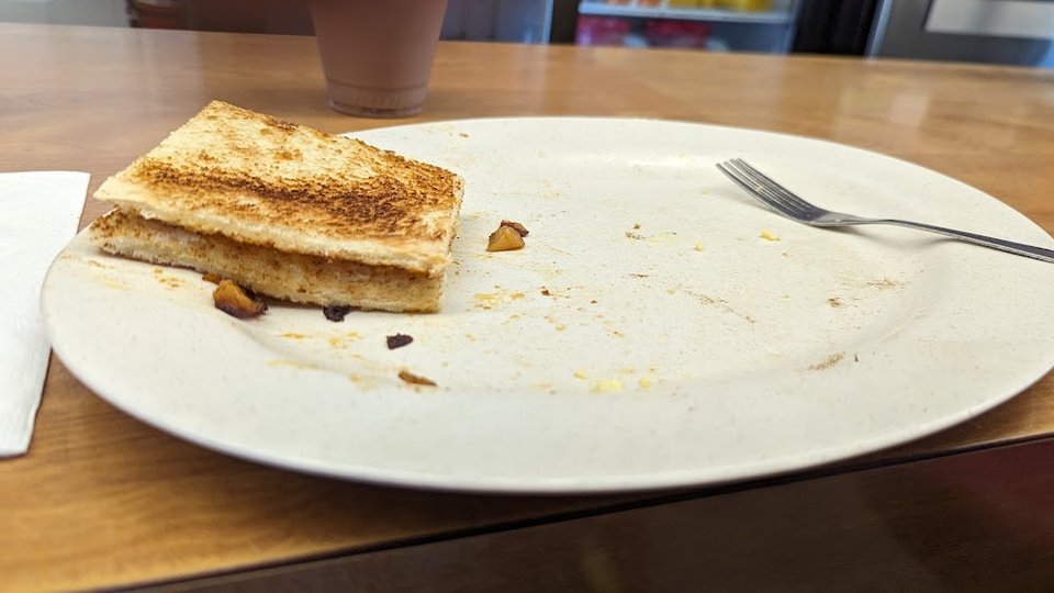 Empty Plate from Eating Two Scrambled Eggs