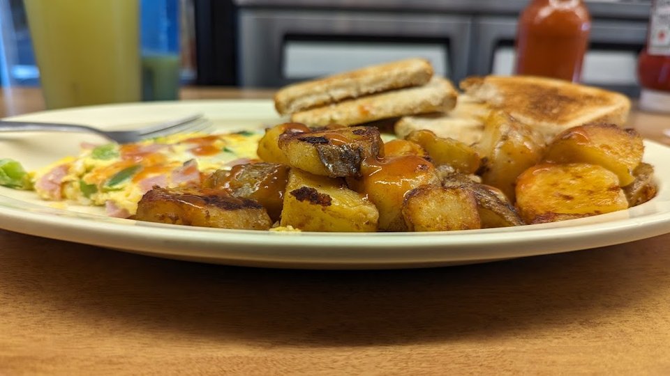 Western Omelette Home Fries Dry Rice Toast